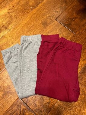 NWOT 2 pairs Carter's Kids Two-Pack Joggers — Maroon & Gray 4T & 5T